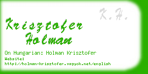 krisztofer holman business card